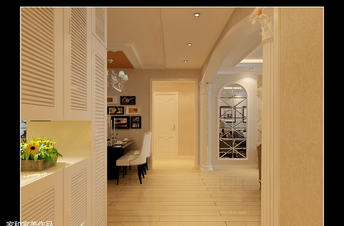 简欧风三居室设计，罗马柱造型垭口亮眼-4