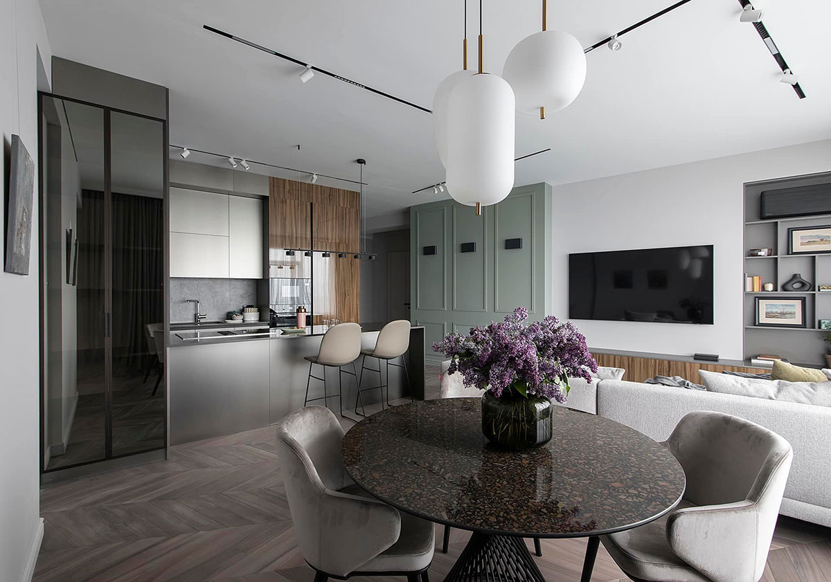基辅现代公寓的优雅内饰设计-1