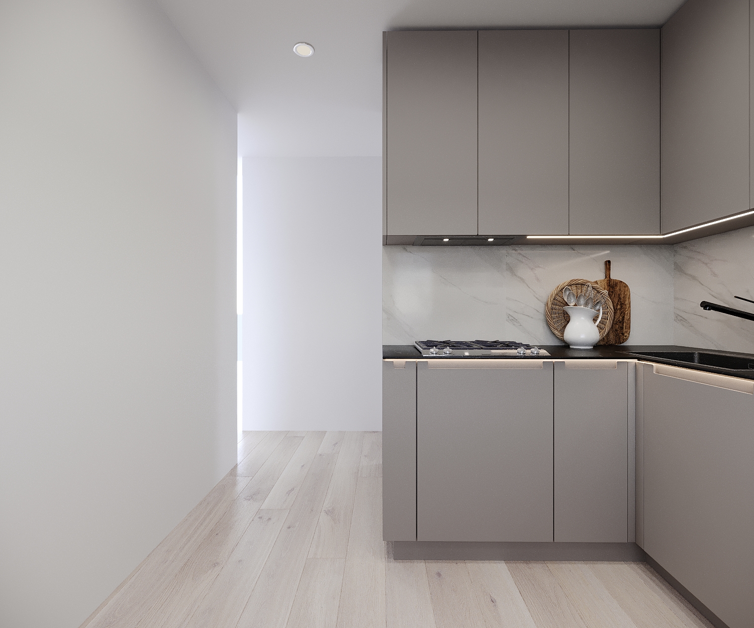 Taupe European kitchen design-2
