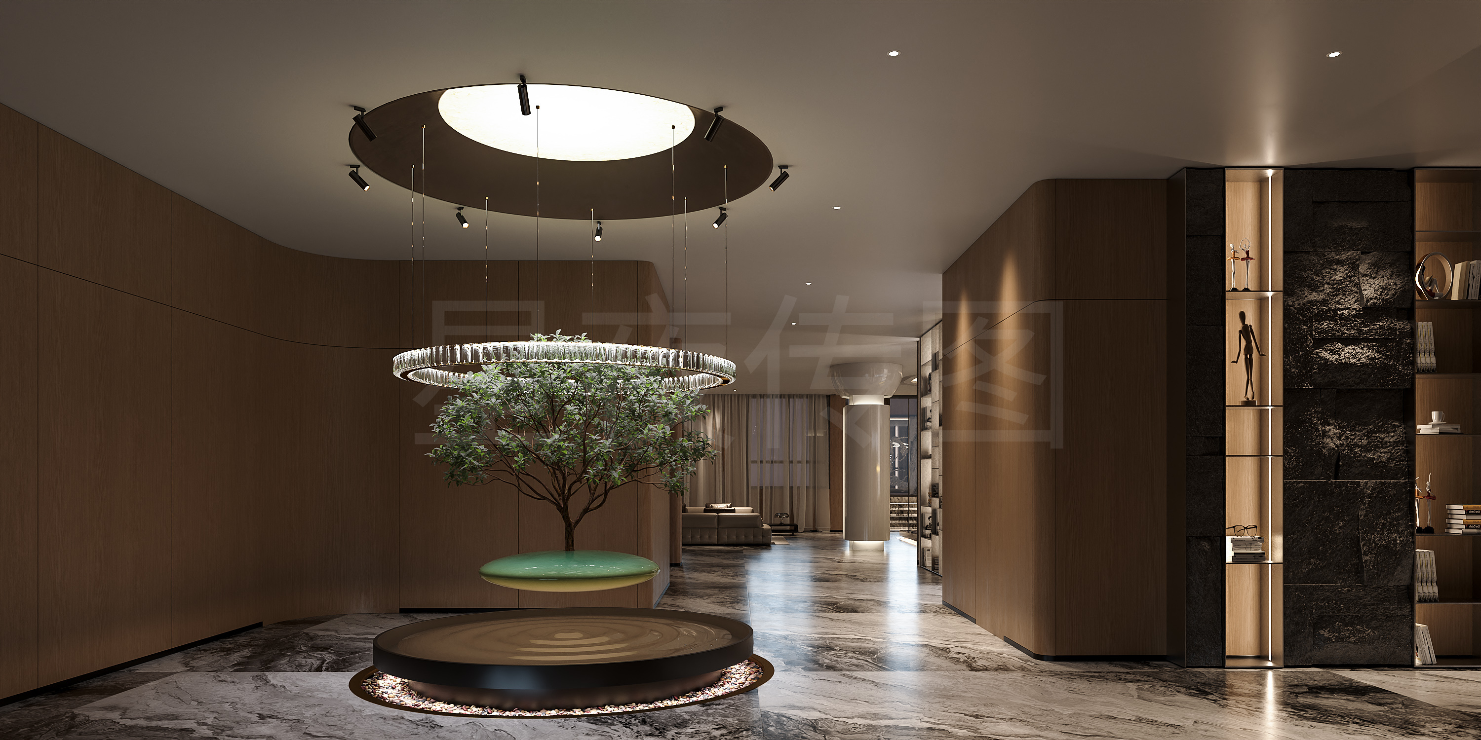 洗浴会所 环境的材质的搭配 奢华中带一丝温馨-1