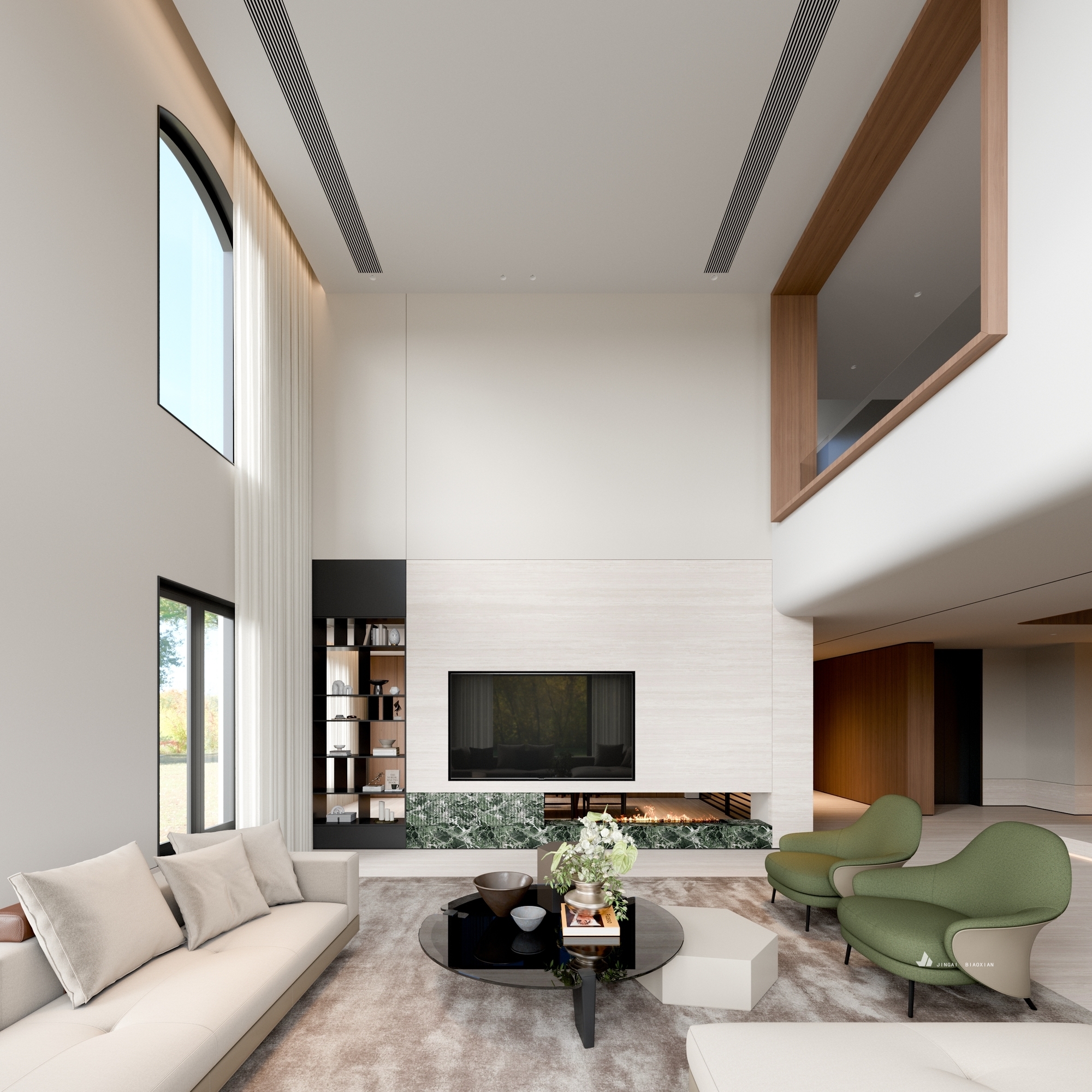 现代意式挑空别墅-3