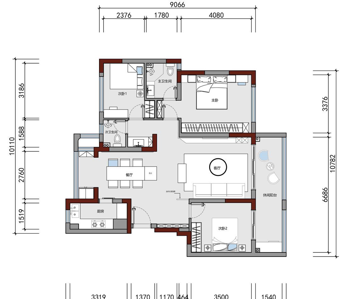 120㎡现代平层设计-17