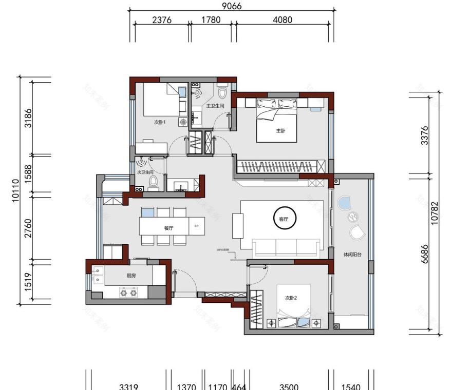 120㎡现代平层设计-17
