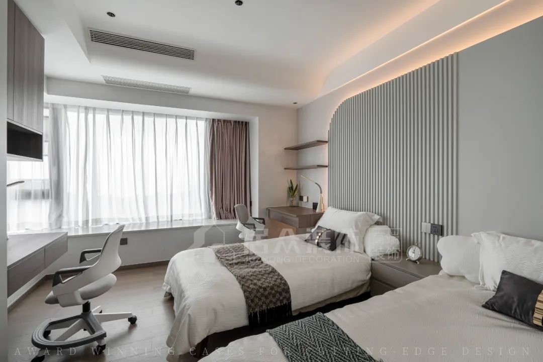 全案案例|绿洋湾191㎡现代平层，宁静舒适的旅居空间-46