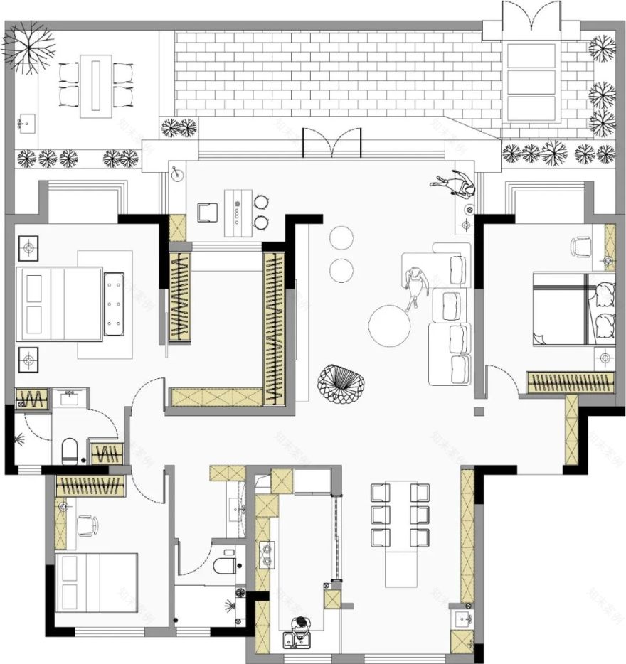 现代风格四居室,沉稳色调与光影艺术的完美融合-9