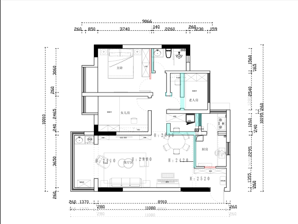 五口之家厨房改造,小餐厅变大圆桌-24