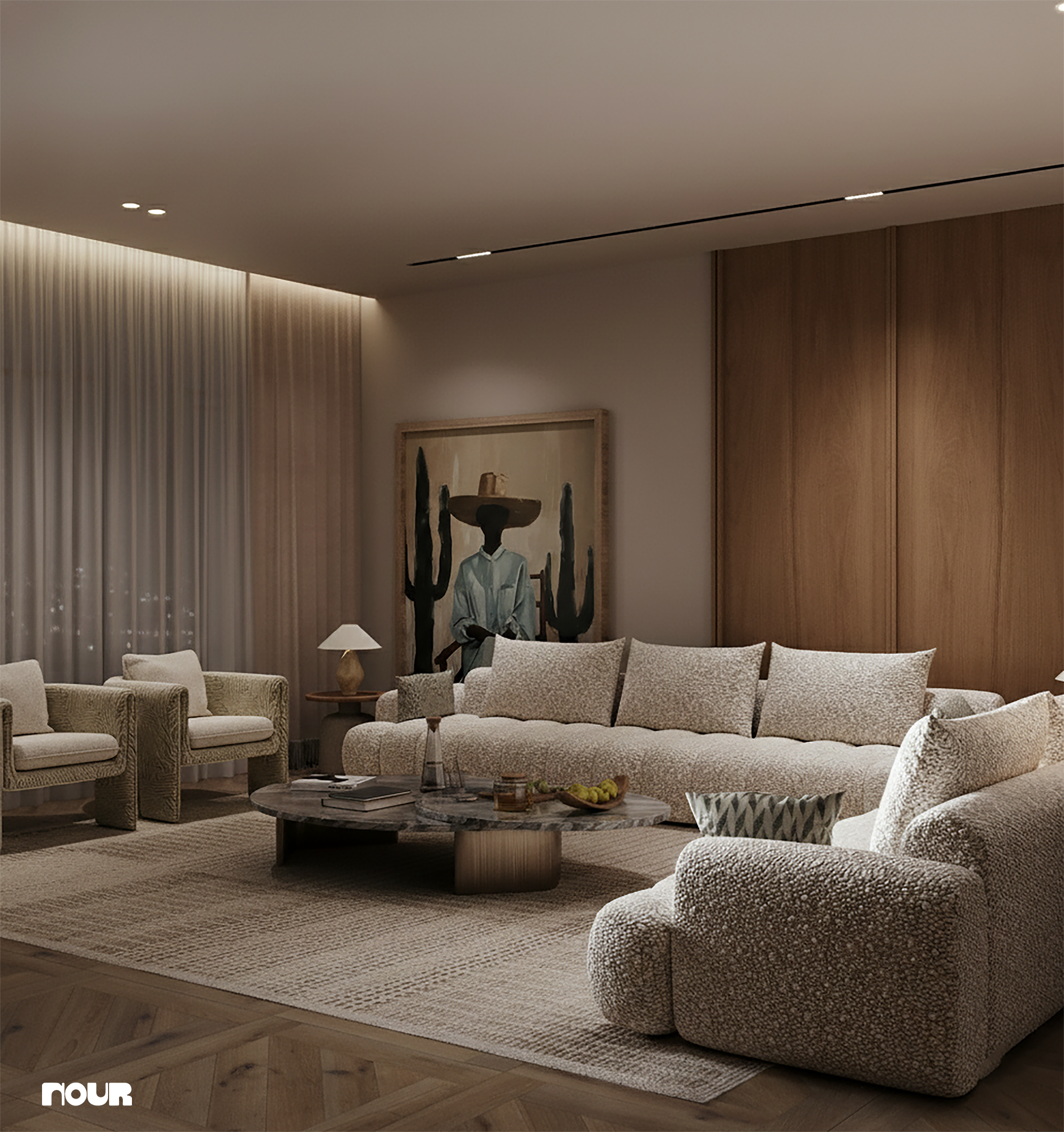 你提供的Contemorary拼写有误，正确的应该是Contemporary 准确的翻译是当代豪华公寓 丨Nourhan Emad-16