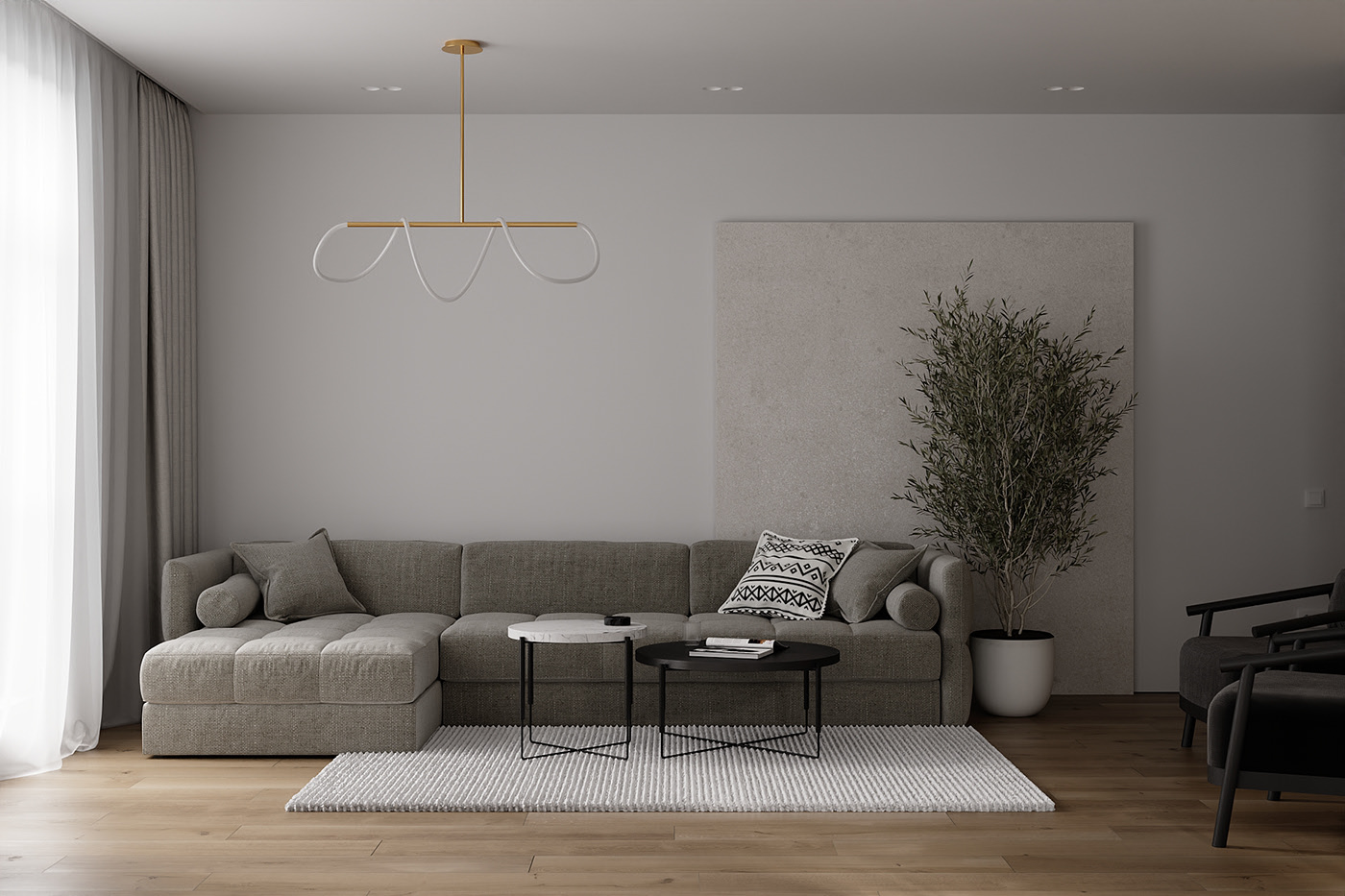 96.61㎡简约风公寓设计 回归家的质朴与纯粹            
            -5