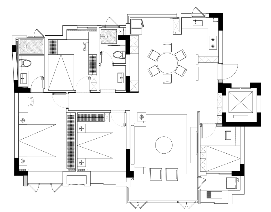 紫金山牡丹园二期 138m²平层户型解析 | 厚朴设计打造奢致生活空间-32