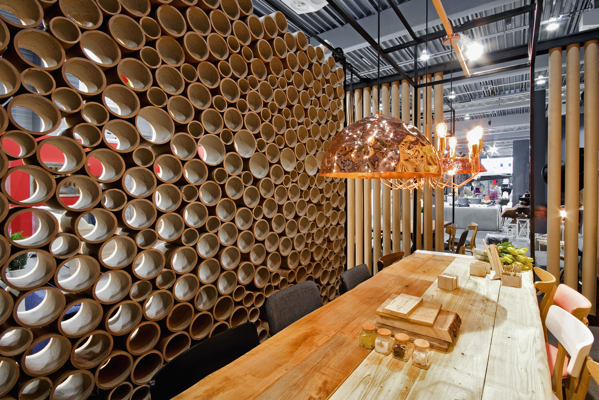 生态纸管打造的中欧最大家具展 50 平米展厅-14