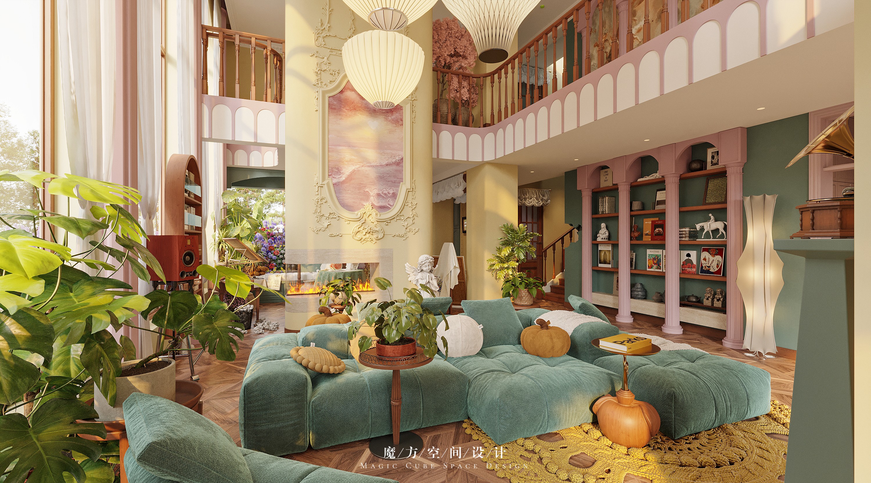 大连•法式复古别墅设计丨中国大连丨魔方空间设计-13