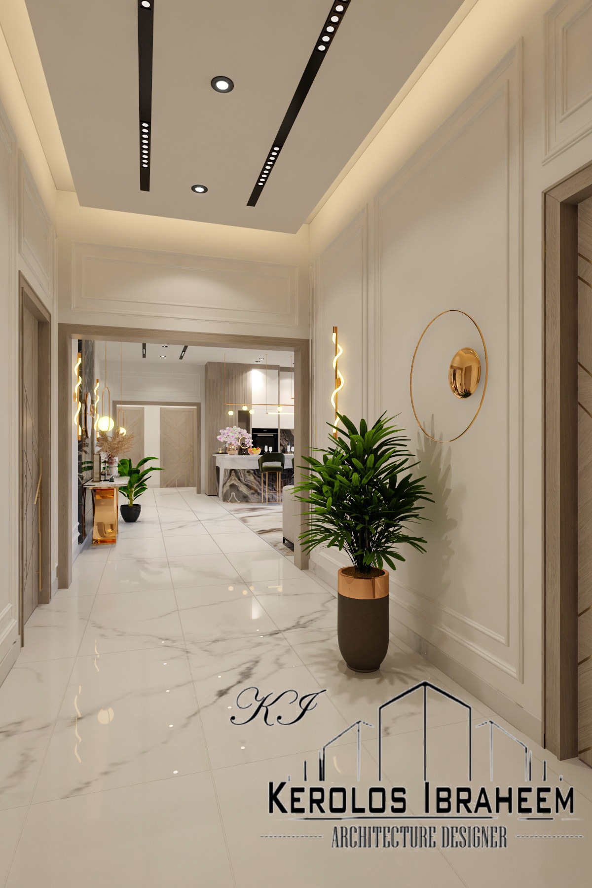 别墅二楼起居区设计丨Kerolos Ibraheem-12