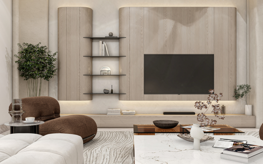 沙特阿拉伯家庭客厅与餐厅设计丨Alaa Arafa-16