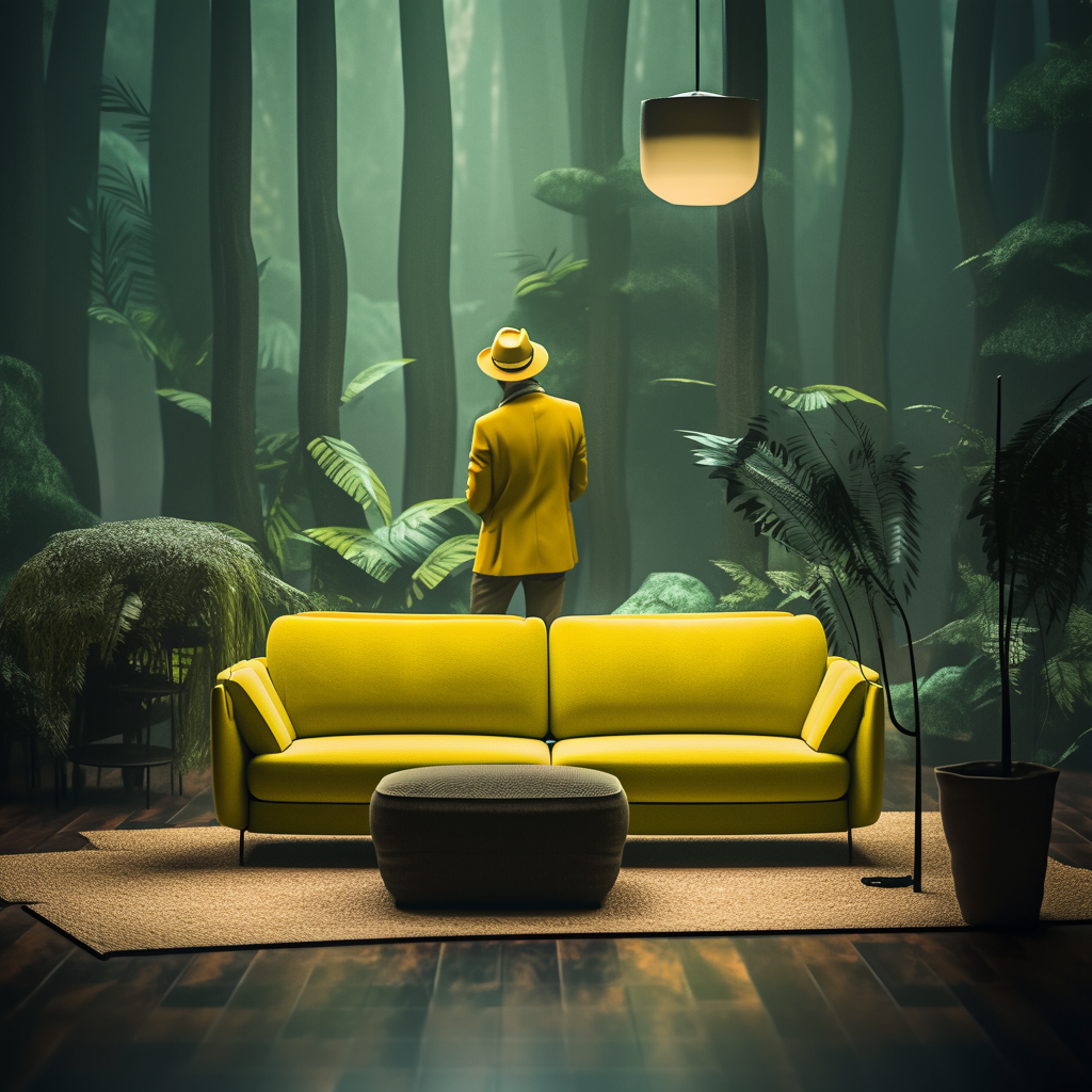 黄色沙发模特-9