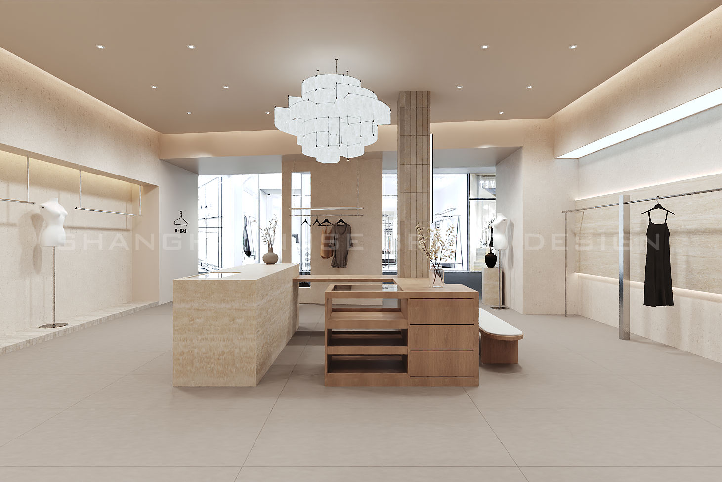 洞石+木作的温柔暴击！女装店凭“质感空间”直接封神-32