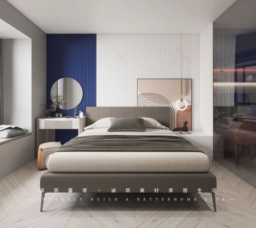 克莱因蓝的现代极简 · 苹果社区诚筑馨家 126㎡平层设计丨诚筑馨家·北京-50