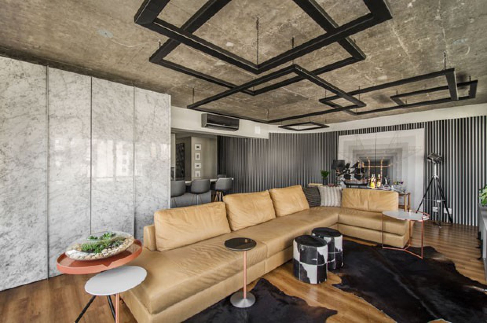 118㎡葡萄牙米灰黑现代公寓-2