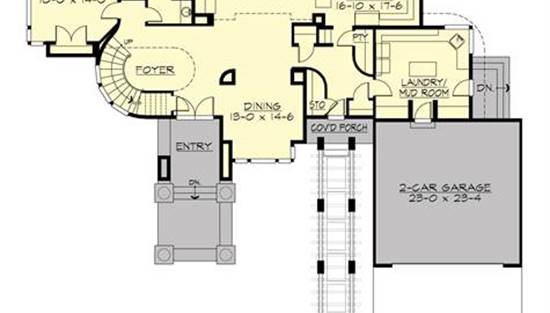 当代三居室房屋计划  方案4458-14