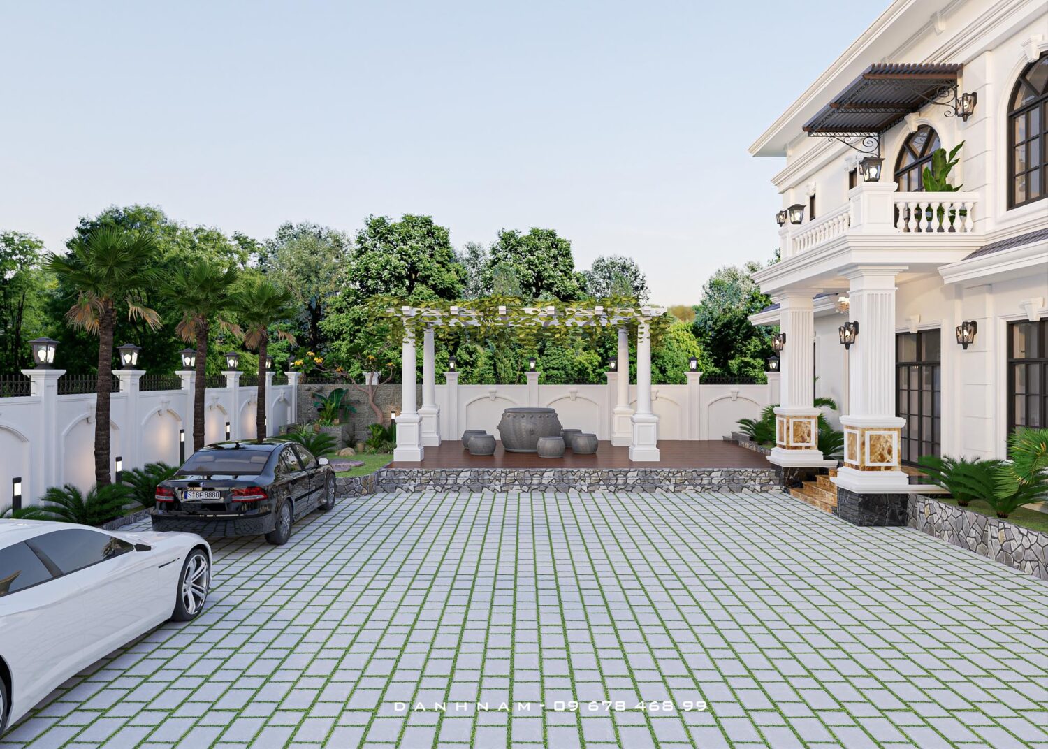 7102. Free Sketchup Villa Exterior Model Download-5