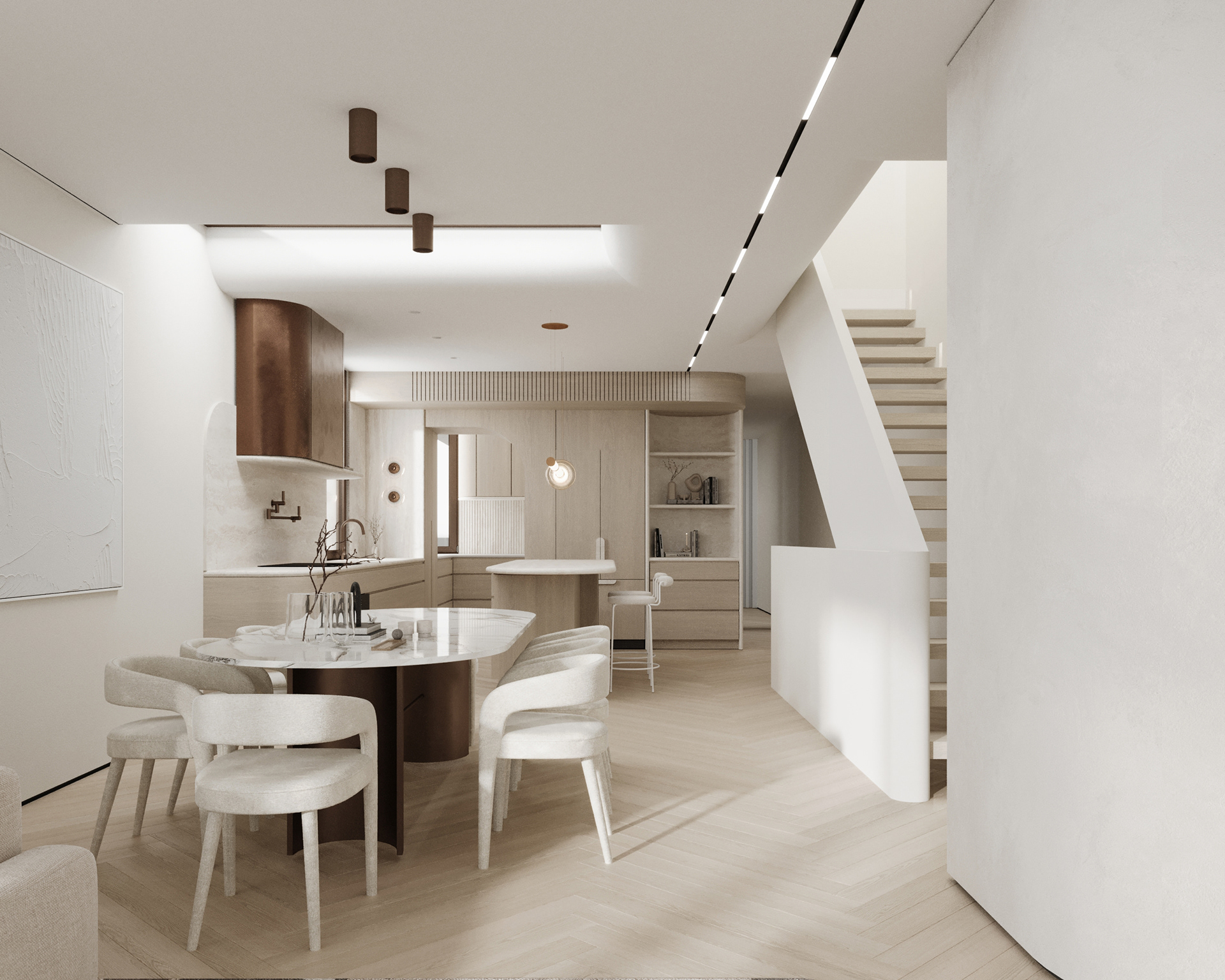 Calm Minimalism（宁静简约风）复式室内可视化项目丨澳大利亚阿德莱德-9