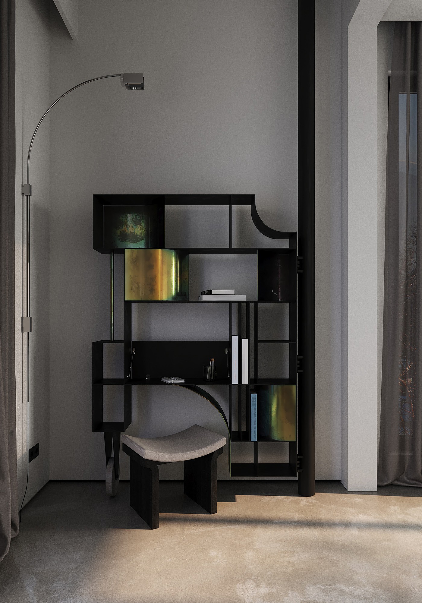 深色系公寓设计 不一样的高级感！-17