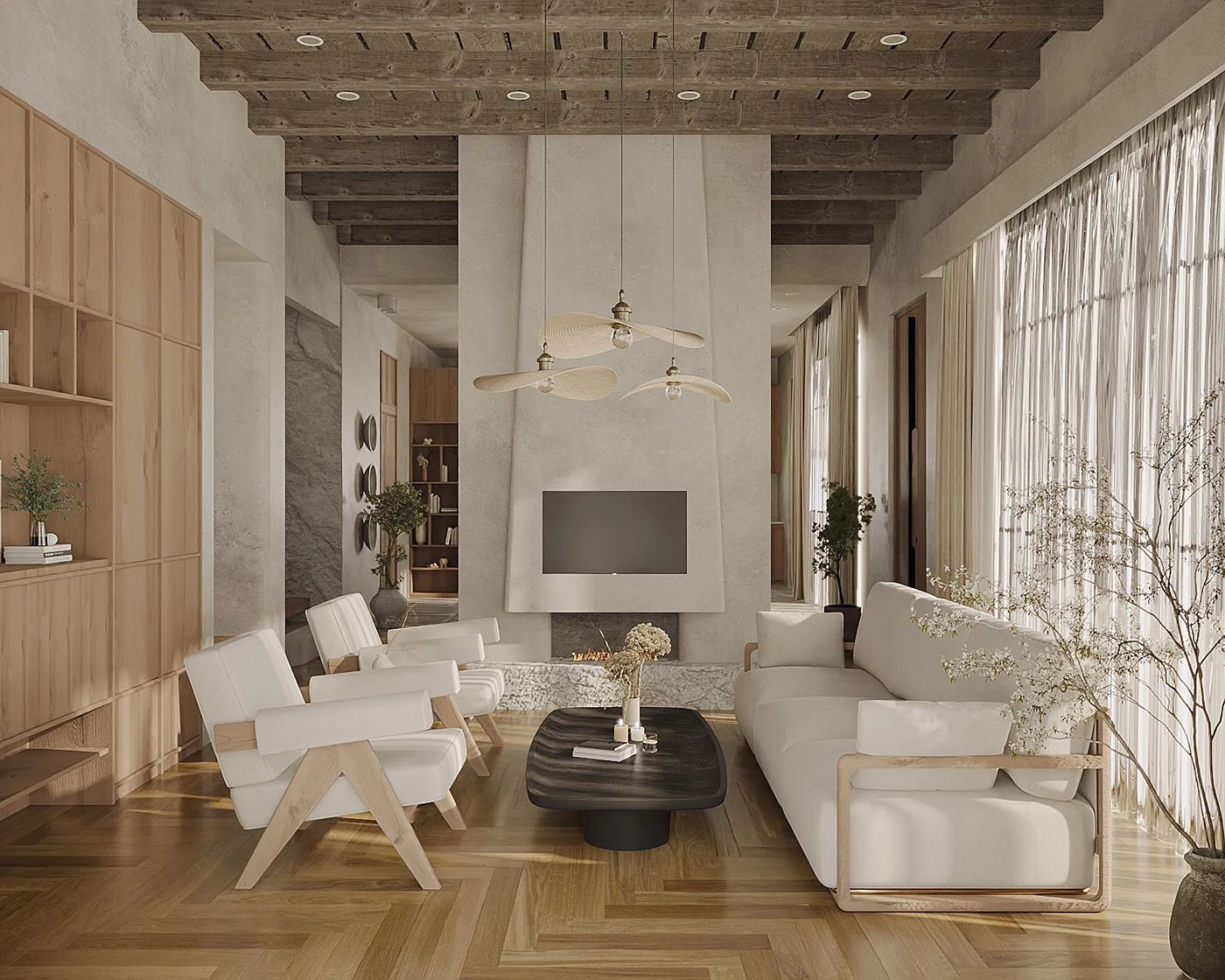 悬浮式电视背景墙设计-56