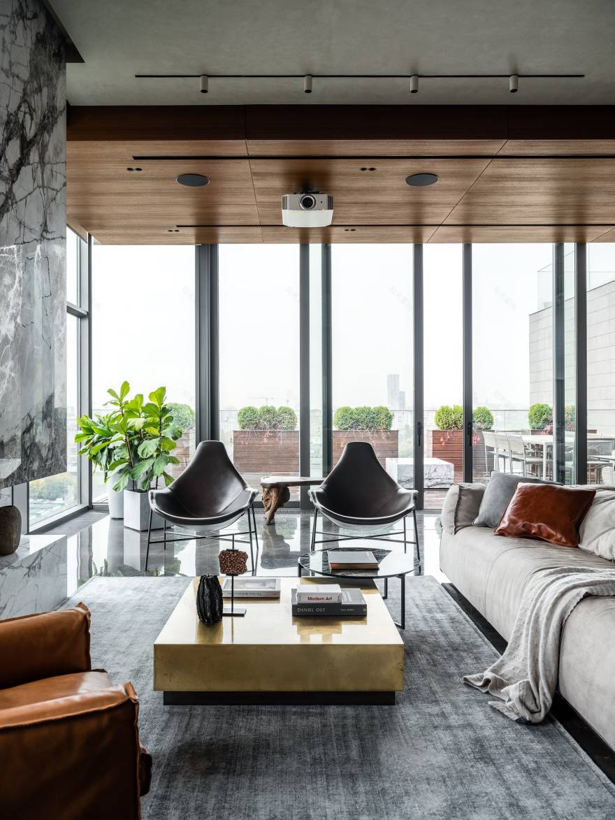 莫斯科160㎡带全景窗公寓设计丨俄罗斯莫斯科丨设计师 Евгения Дьяконова-12