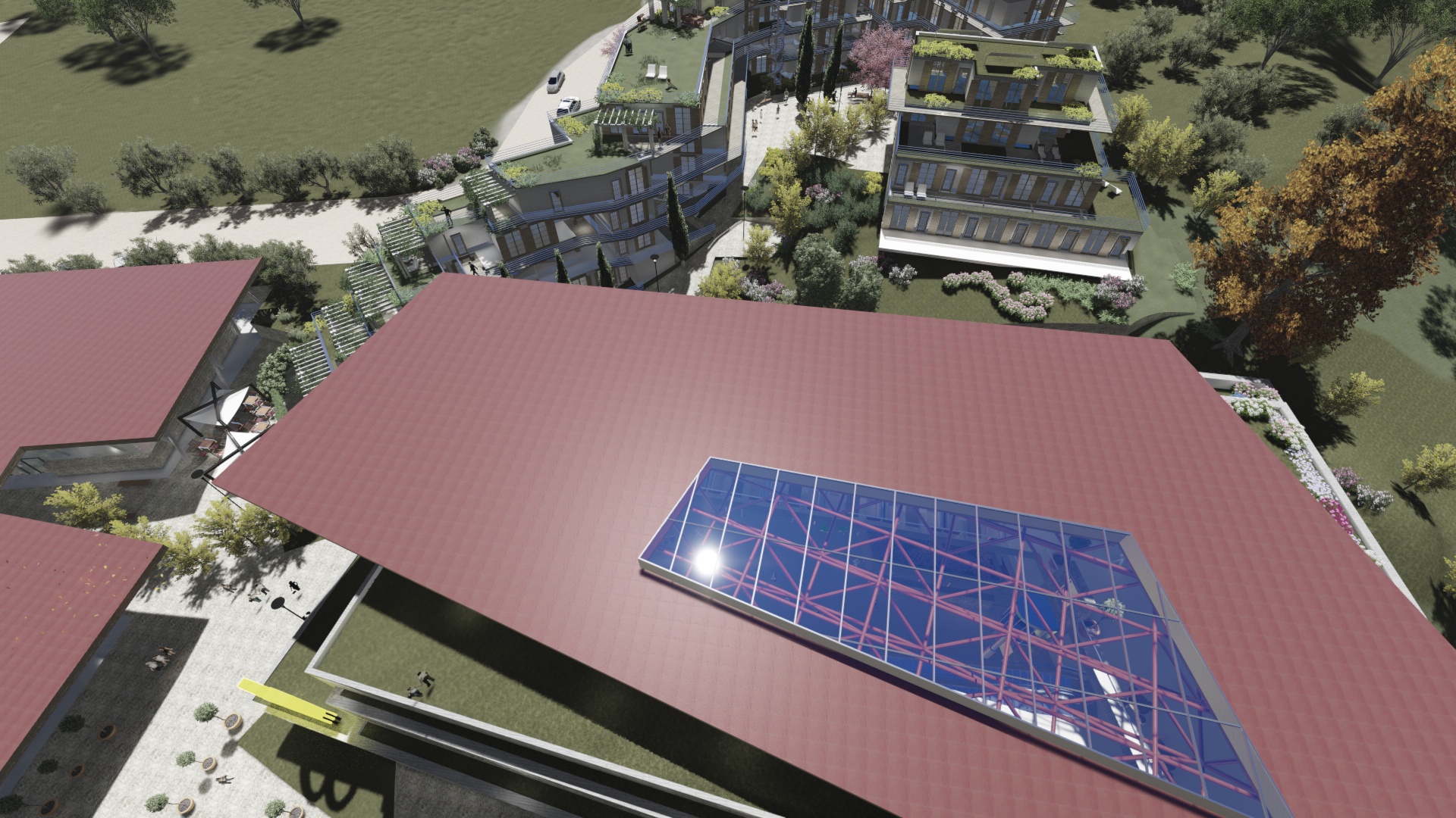 山坡上的绿色商业综合体-14