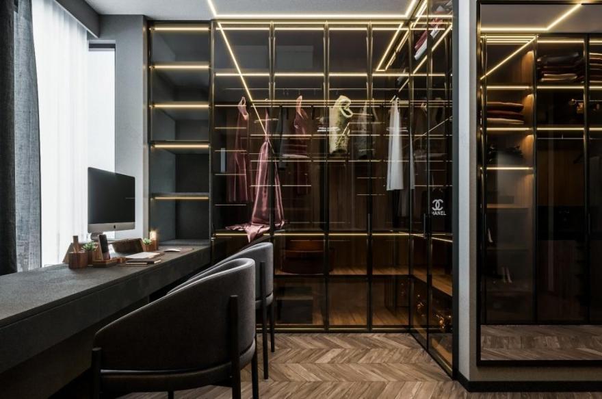 BLACK·后现代轻奢家居,灰色调与橙色系的惊艳碰撞-25