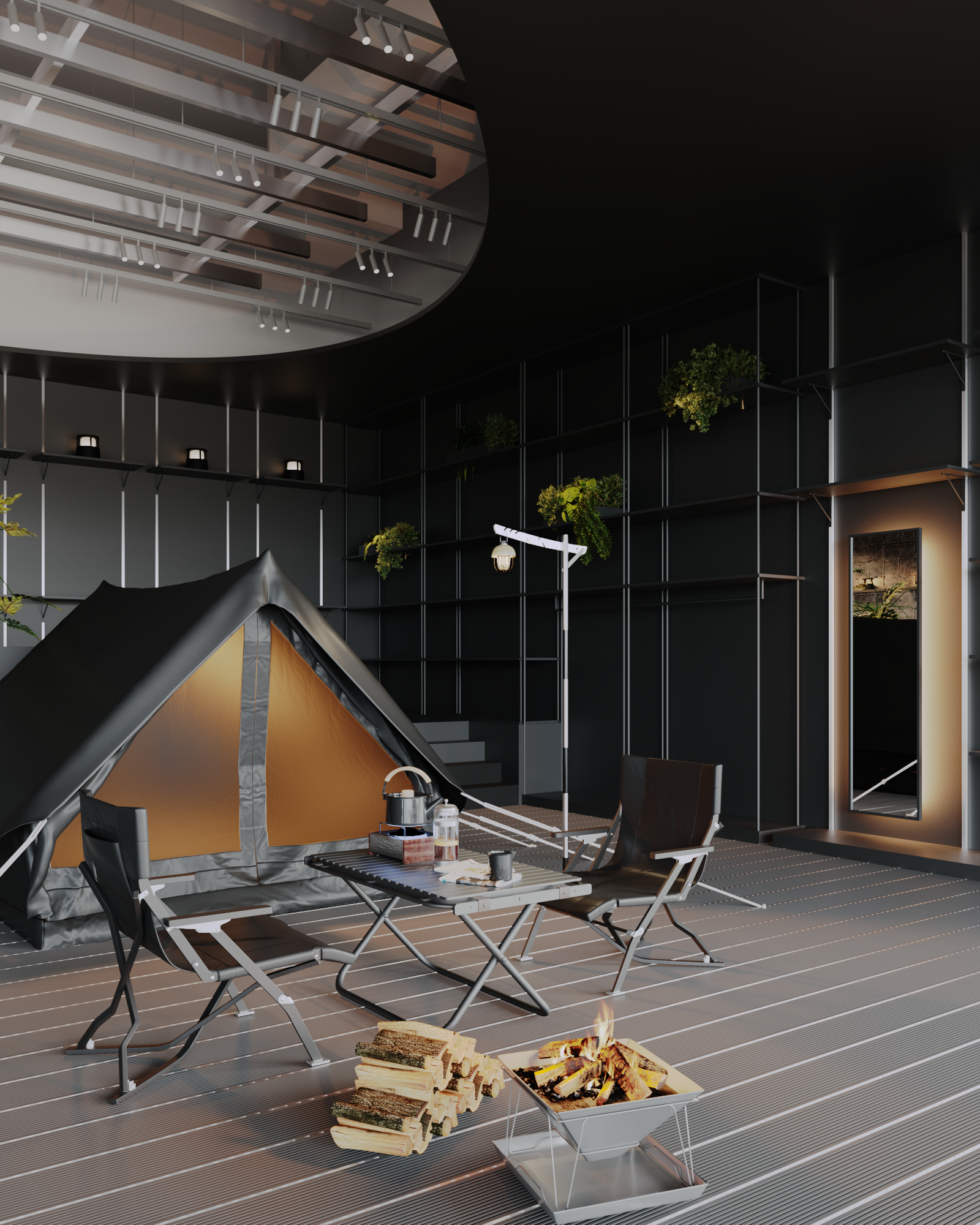 黑色露营店&咖啡店-4