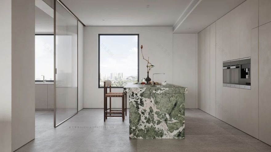 现代原木风平层设计丨中国长沙丨舍下草堂-1