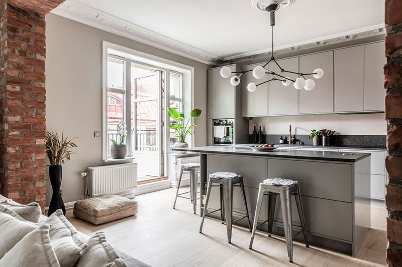 瑞典工业风公寓设计-5