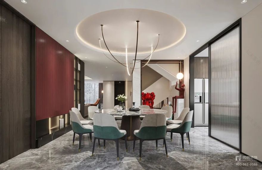 阳光花园现代中式家居设计丨上海尚层别墅装饰-45