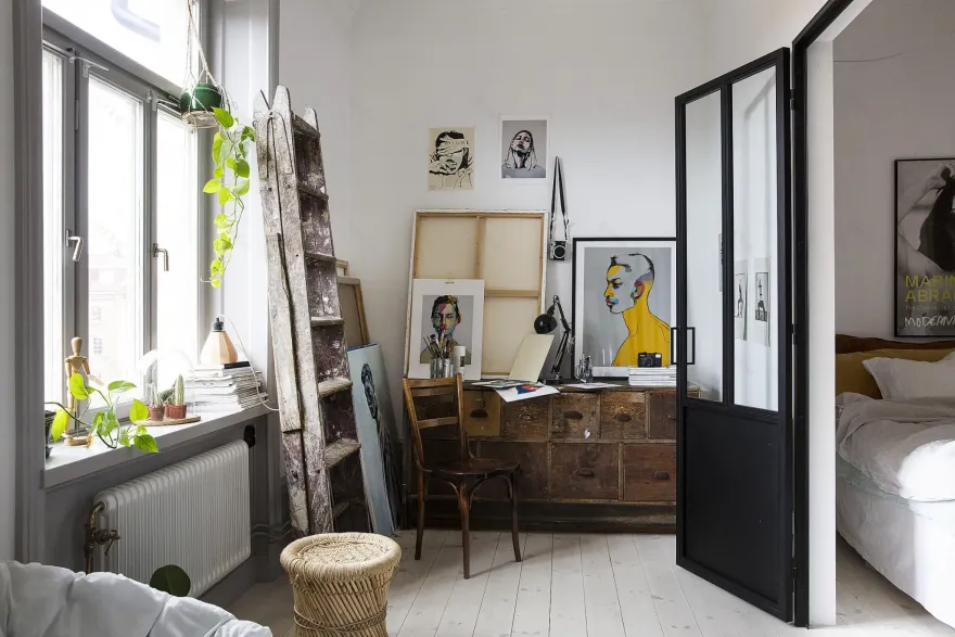 融合复古与现代的瑞典 Art Nouveau 公寓-9