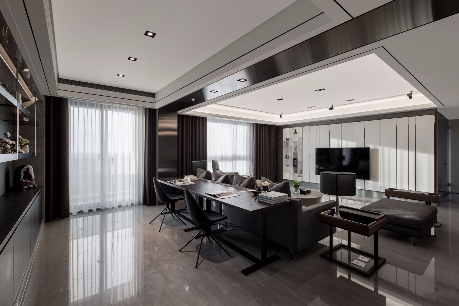 暮色——台北现代顶层住宅-6