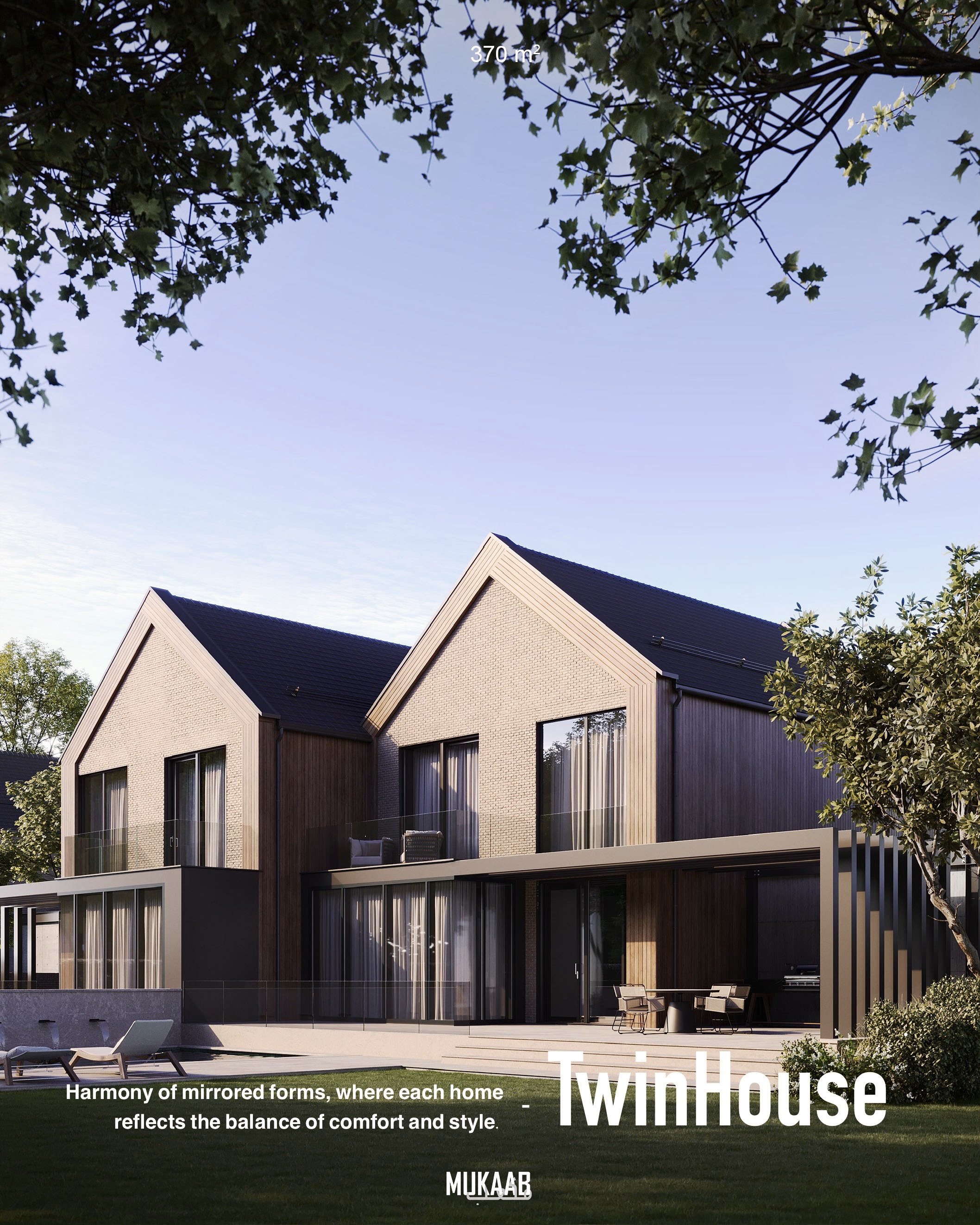 双拼别墅；双联住宅（注：TwinHouse常见指这种住宅形式，具体需结合语境确定） 丨MUKAAB-0