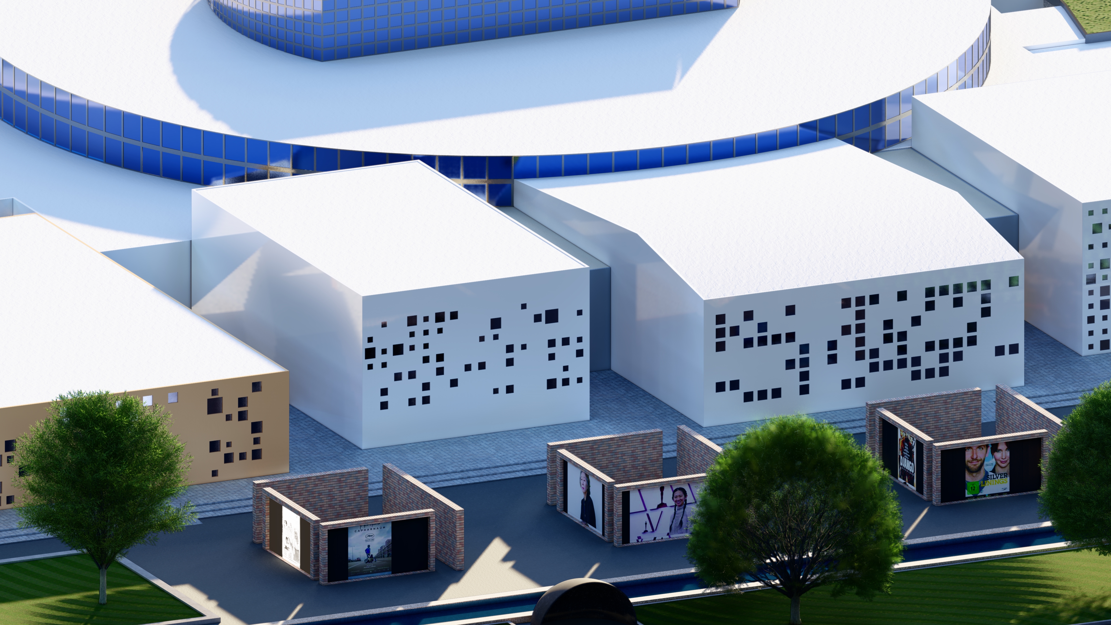 Cinema complex hub (modeling,rendering,animation)-8