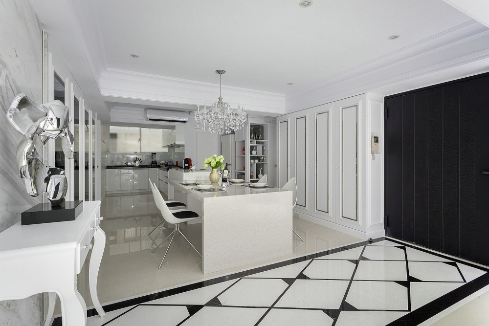 丰越设计打造现代原木金属风格样板间-14