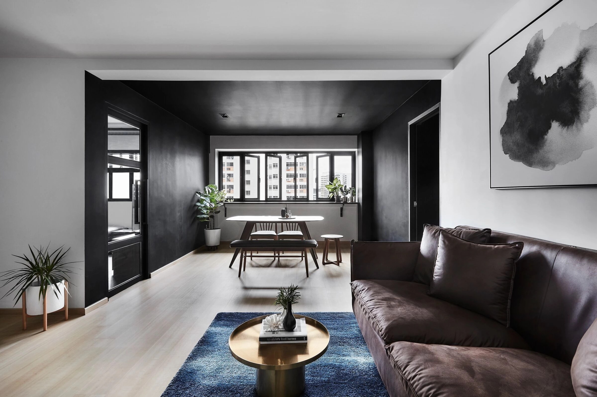 新加坡 400 平米极简公寓设计 | 黑色主题与现代元素的完美融合-18