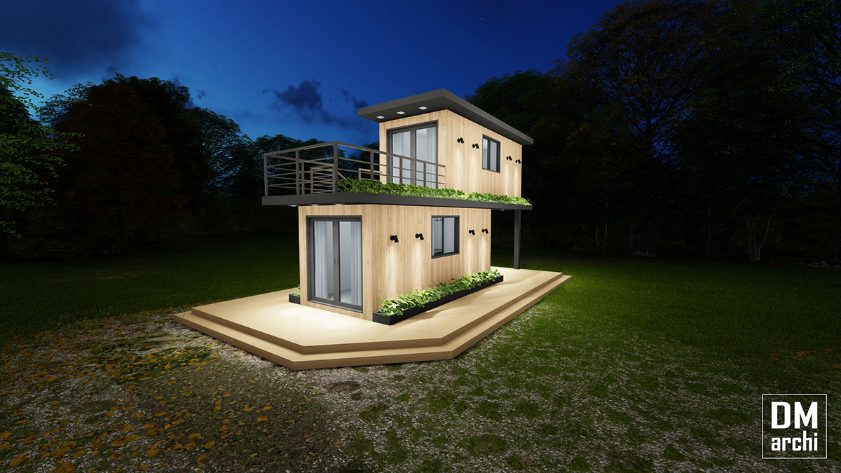 森林中的集装箱迷你别墅-10