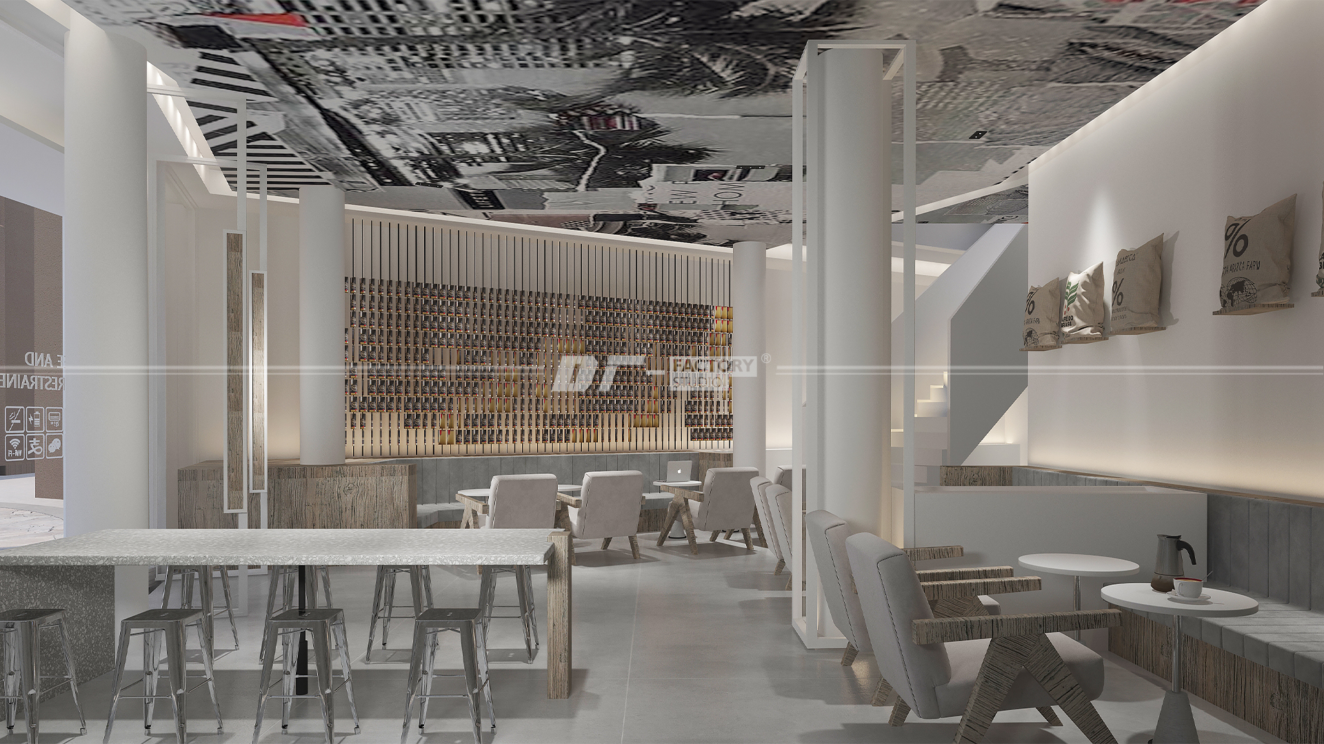 大理理想邦对角线咖啡馆丨中国大理丨鱼骨设计-12