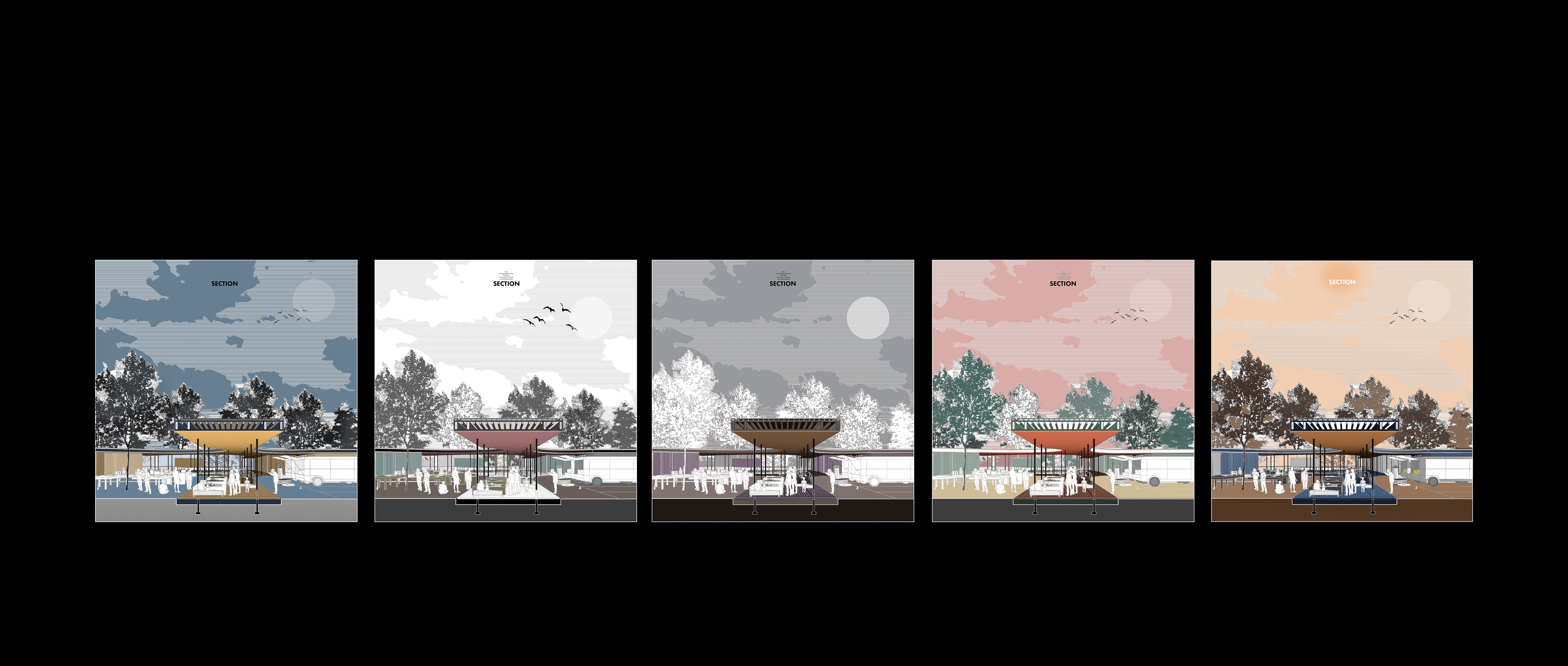 用色调表达意图的建筑剖面图项目-15