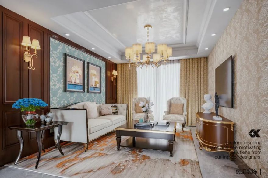 欧式奢华风洪港岸别墅,奥远空间设计诠释生活艺术-22