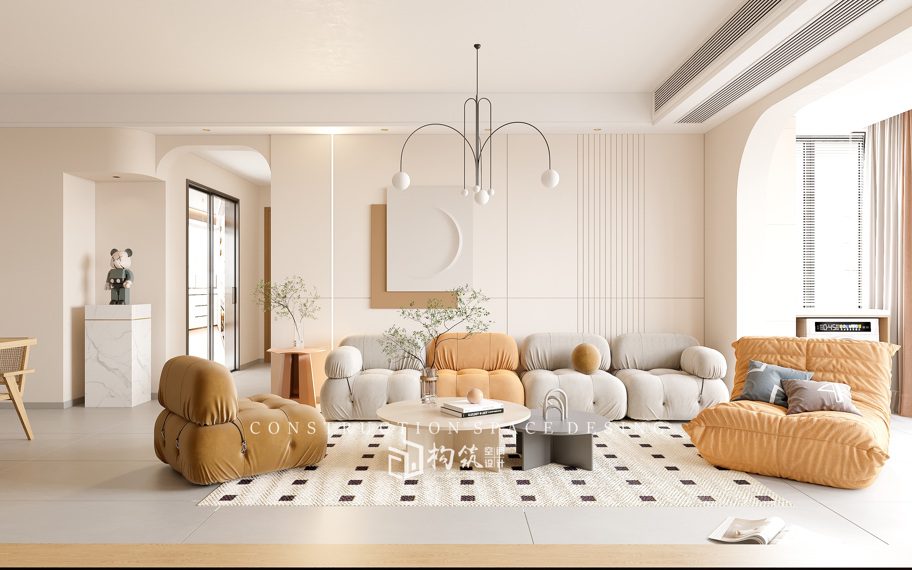 东方帝景奶油风室内设计-13