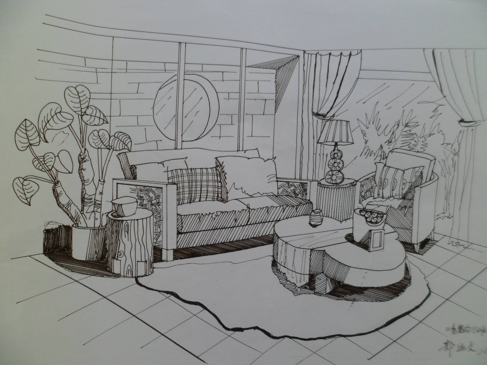 WYD+无影——几年前在特训营的手绘线稿空间-8