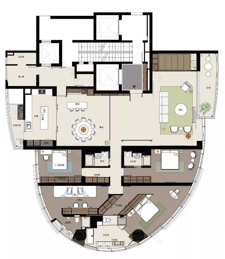 珠江畔的天誉半岛杨宅,融入 270 度江景的现代设计-26