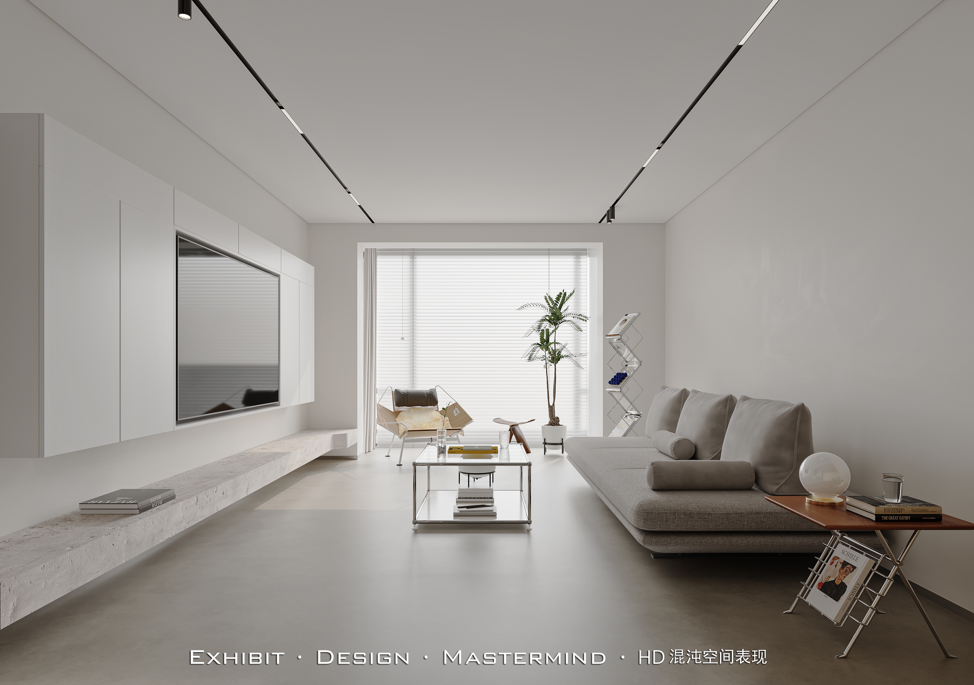 现代 极简风 平层客餐厅X 混沌空间表现-3