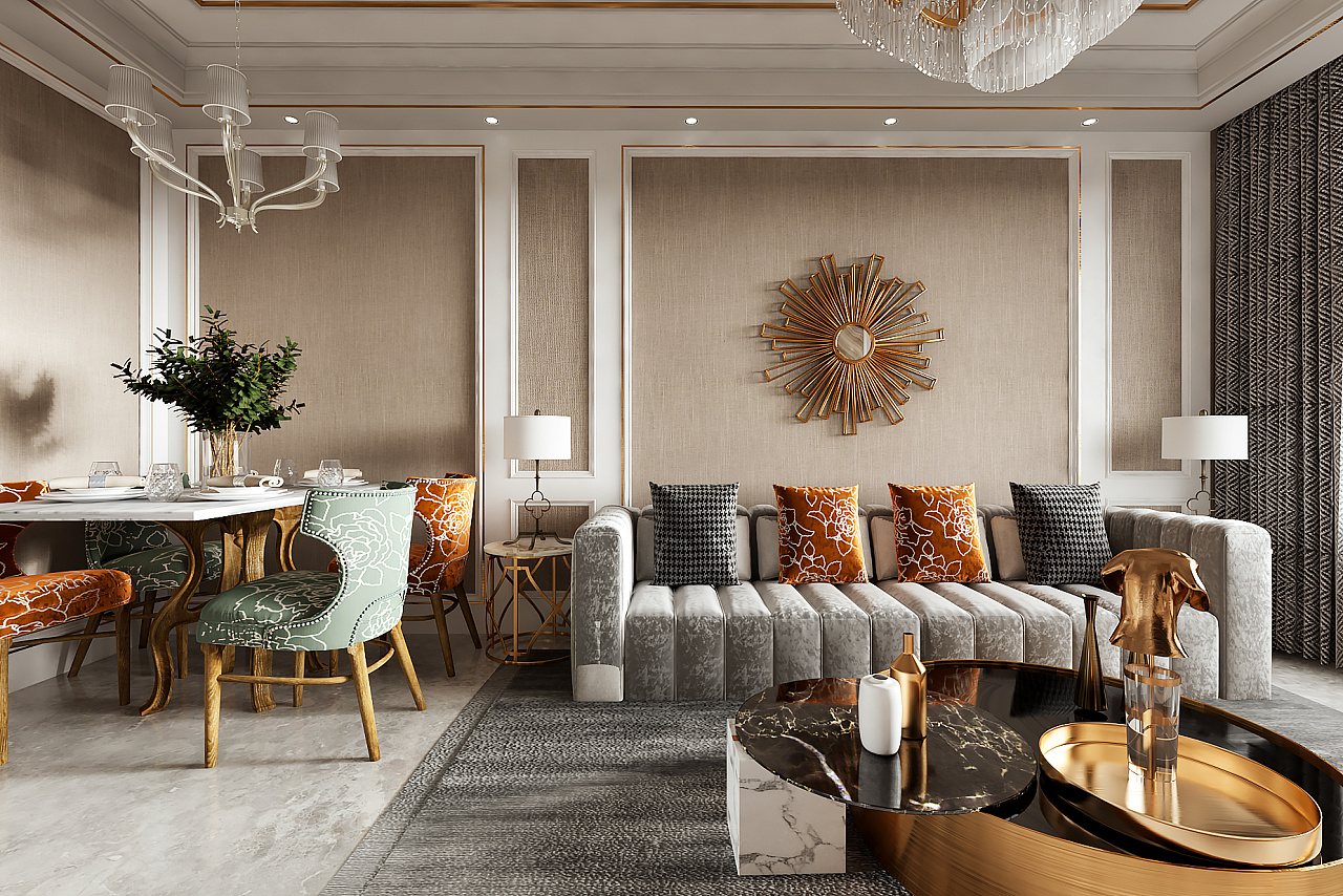 法式轻奢平层设计-25