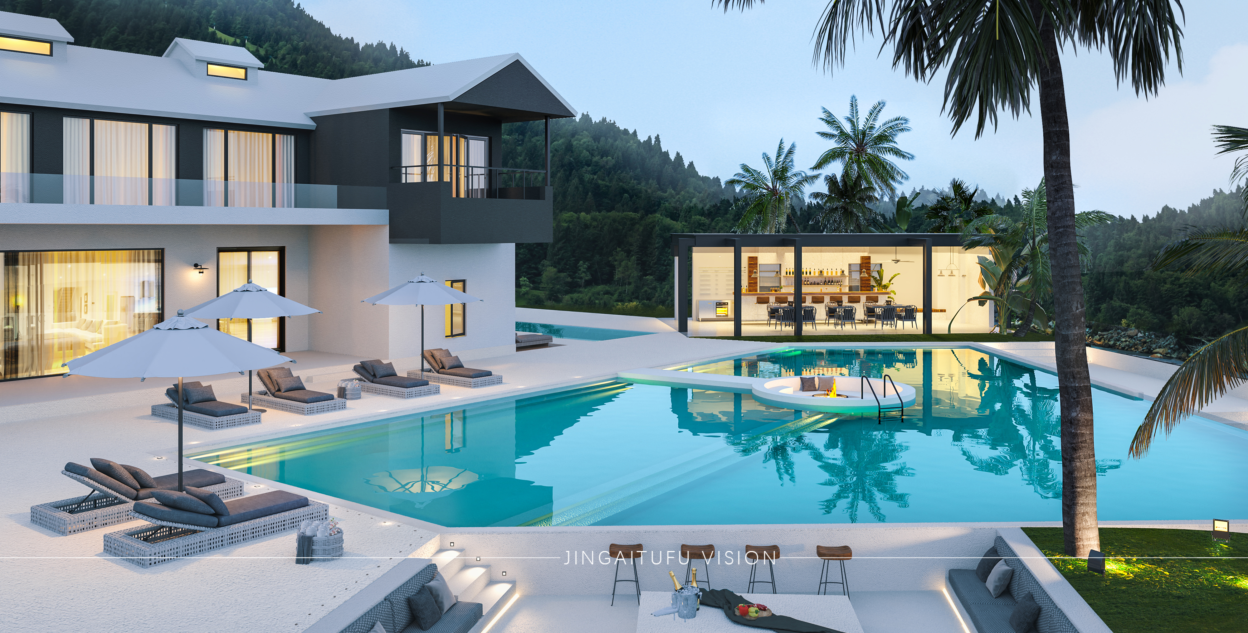 近期的民宿 别墅外立面表现-10