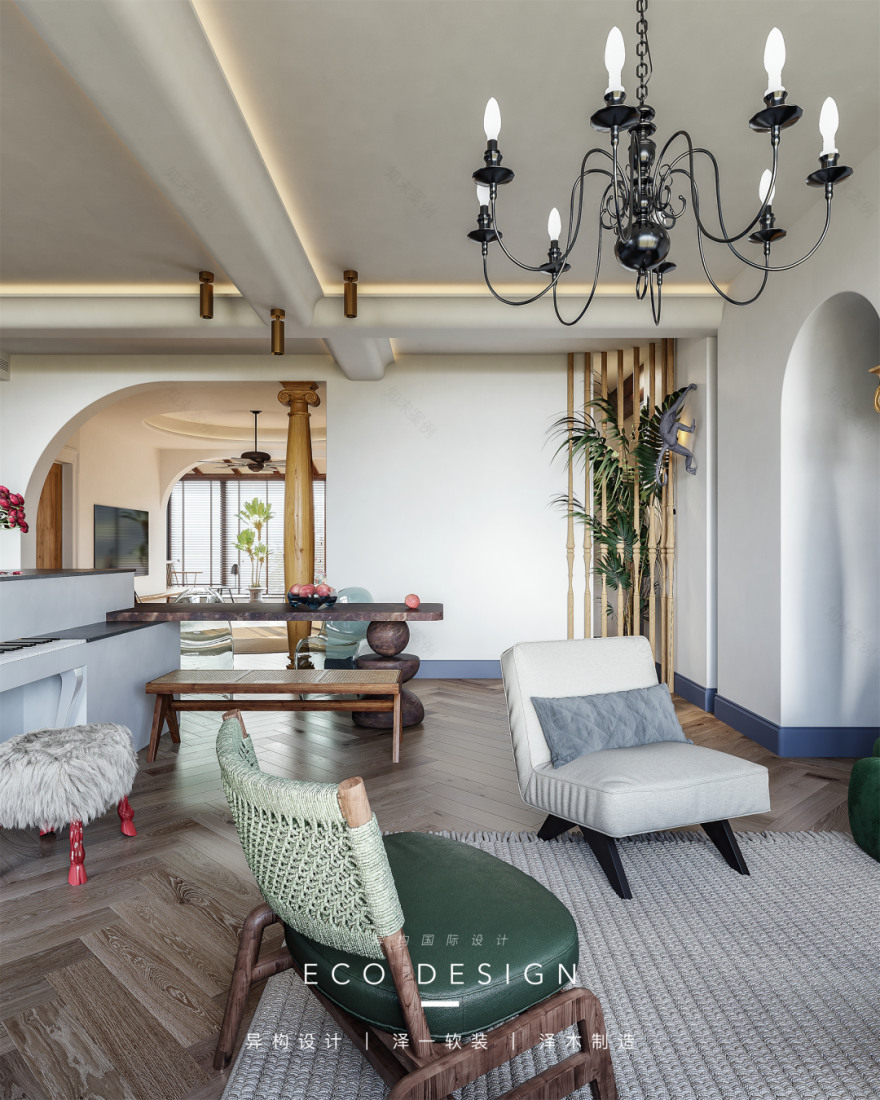 复古南洋风海边度假艺术空间设计丨中国西安丨泽一软装-59